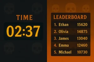 countdown timer and leaderboard showing competition in Halloween casino campaign